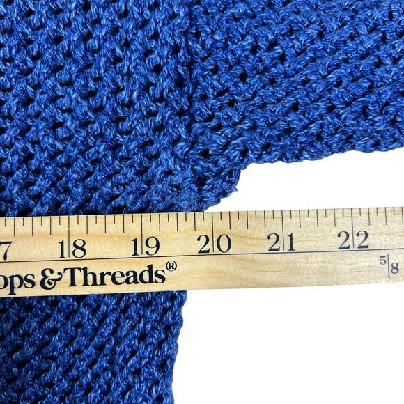 Vintage Blue Willi’s Denmark Cardigan S | Indigo Cotton 90s Fisherman Cable Knit - Picture 13 of 16